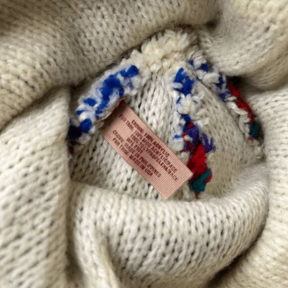 VTG 70s Fair-Isle Knit Faux-Fur Pillbox Hat Colorful Retro Apres Ski - Picture 8 of 9